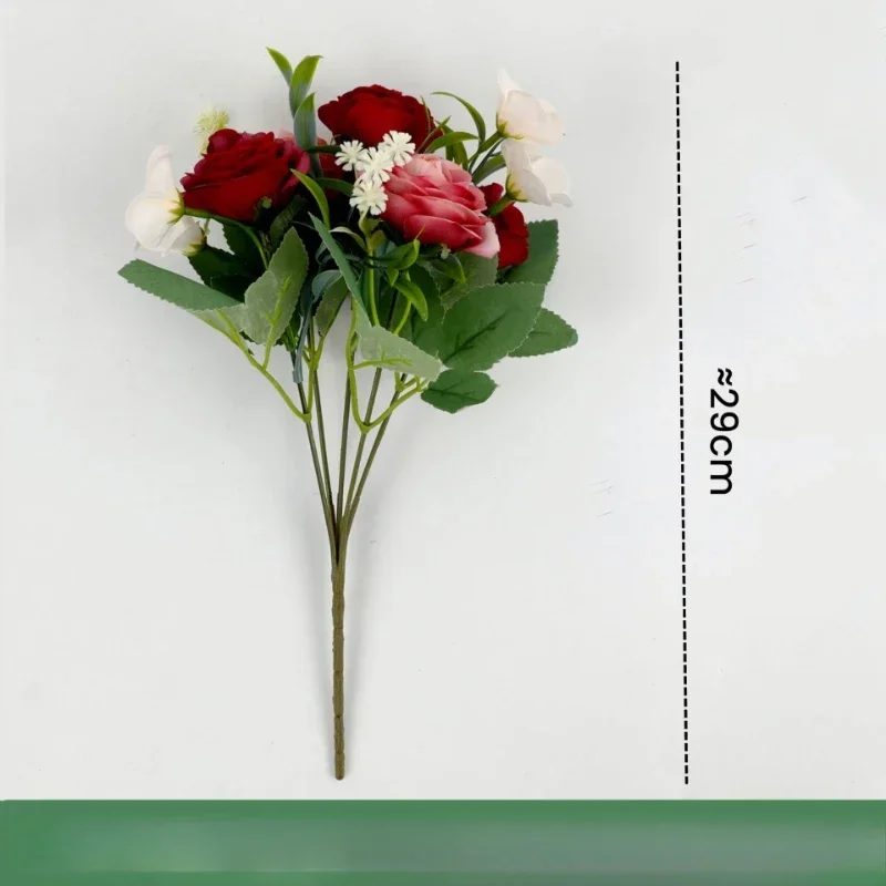 bouquet de roses artificielles en soie pour décoration intérieure
