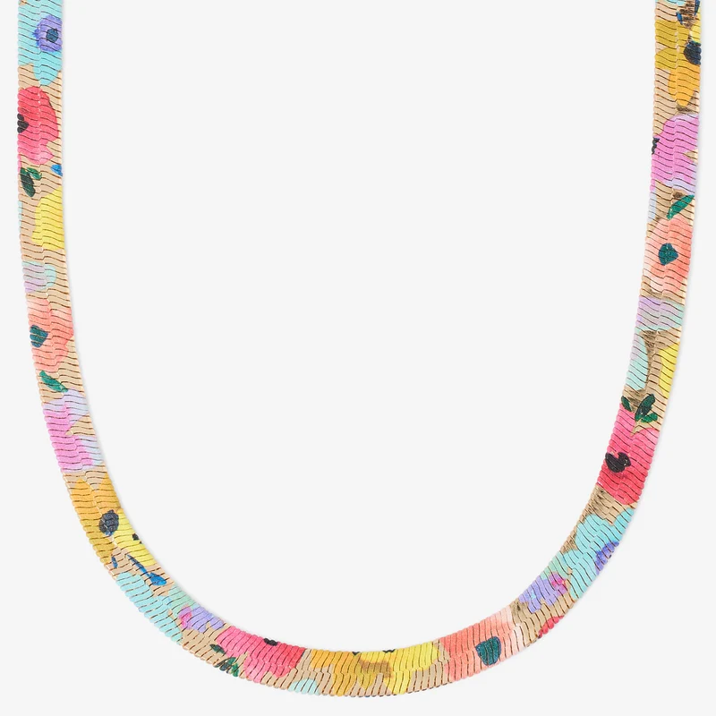 Collier chaine serpent Balagane imprimé floral