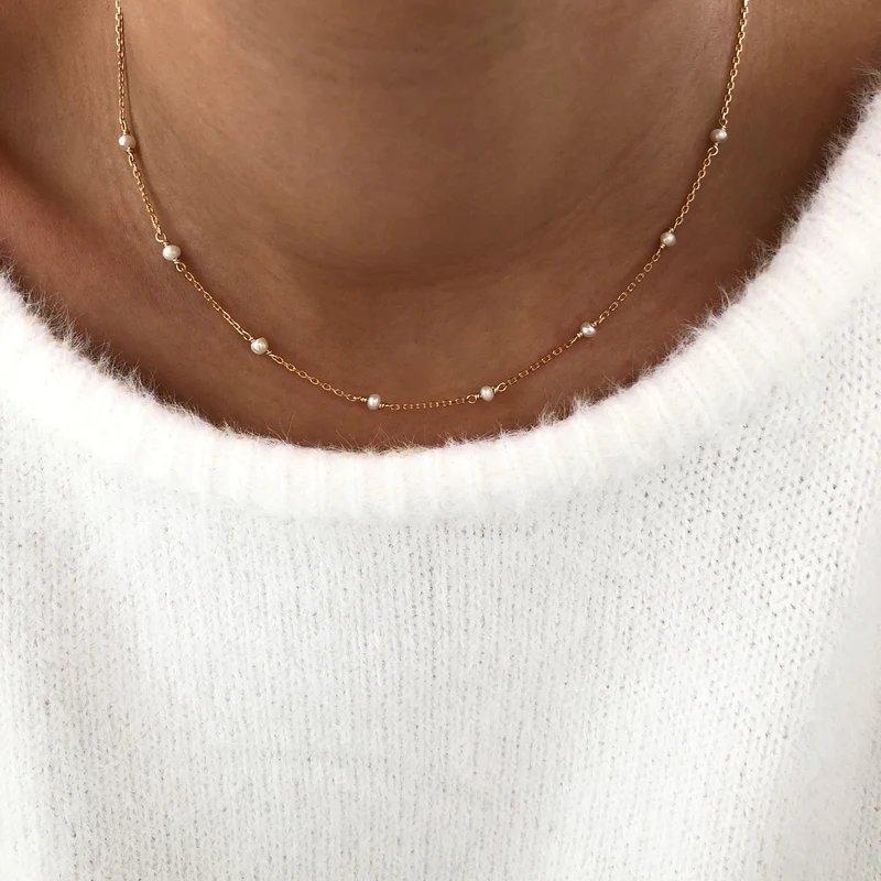 Collier "Perla" plaqué or