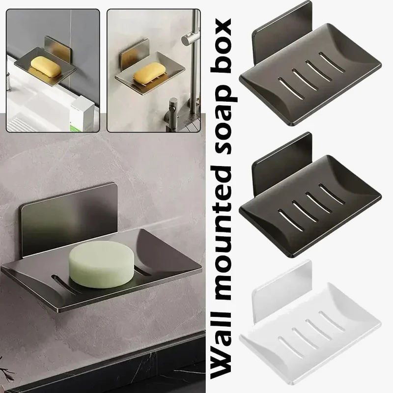 porte-savon en aluminium mural avec drainage sans perçage pour salle de bain