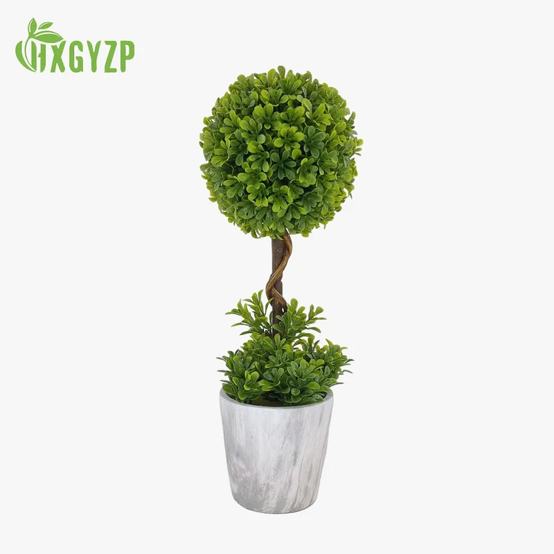 buis artificiel topiaire en pot pour décoration intérieure