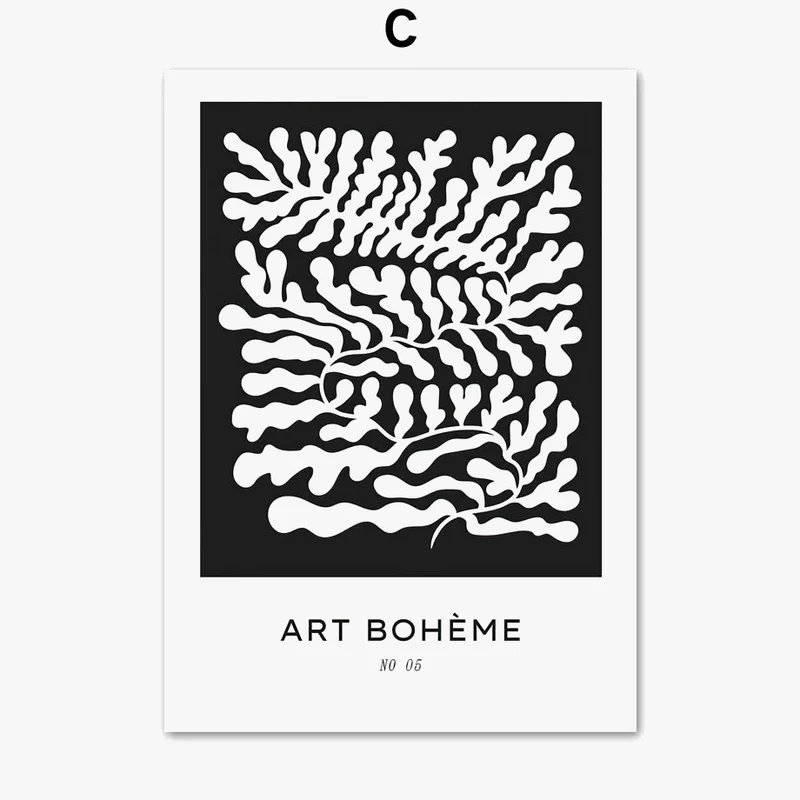 affiche abstraite inspirée de picasso et matisse pour décoration murale