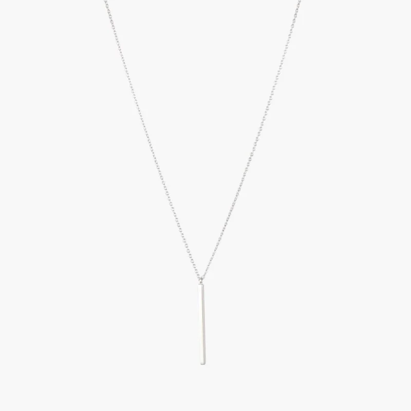 Collier pendentif barre argent garanti 925