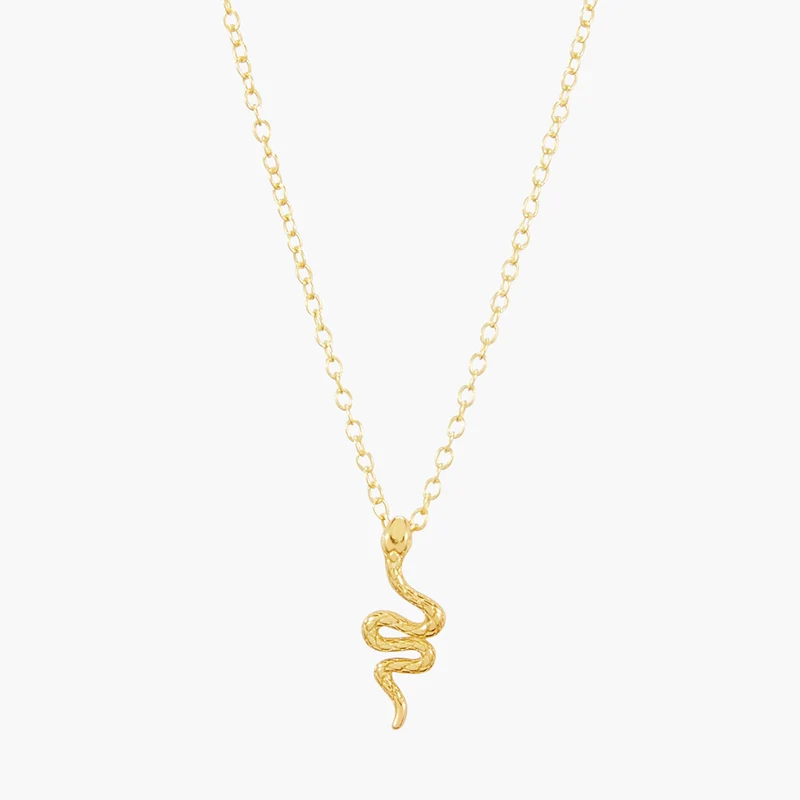 Collier pendentif serpent argent 925 doré