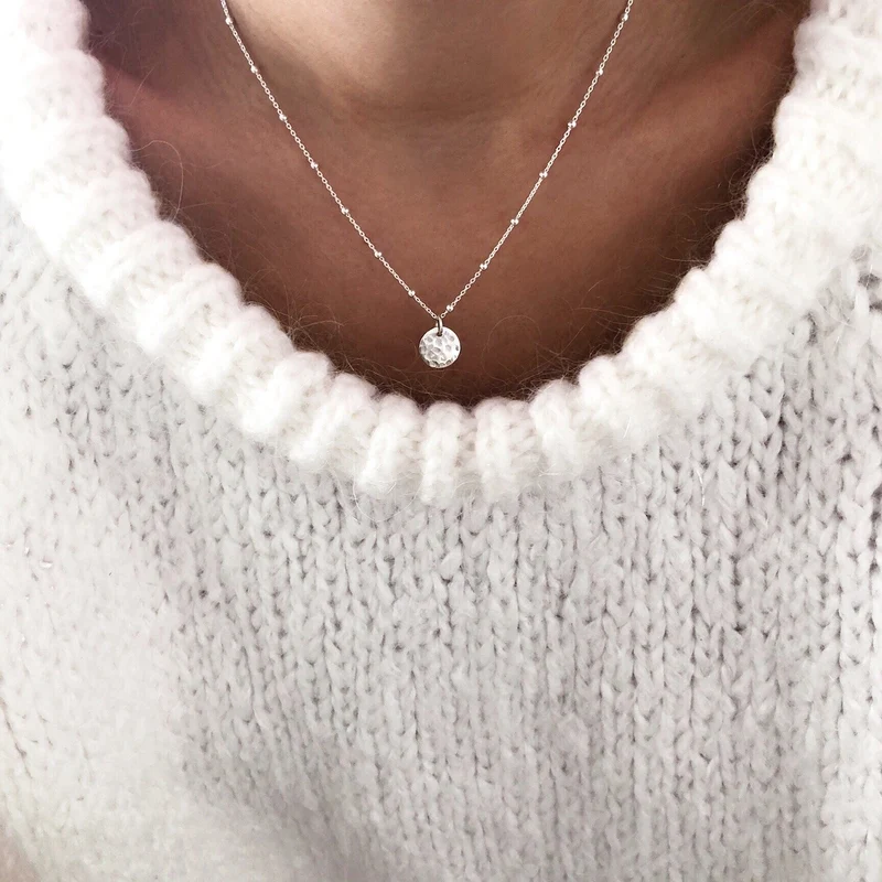 Collier "Médaille martelée" argent