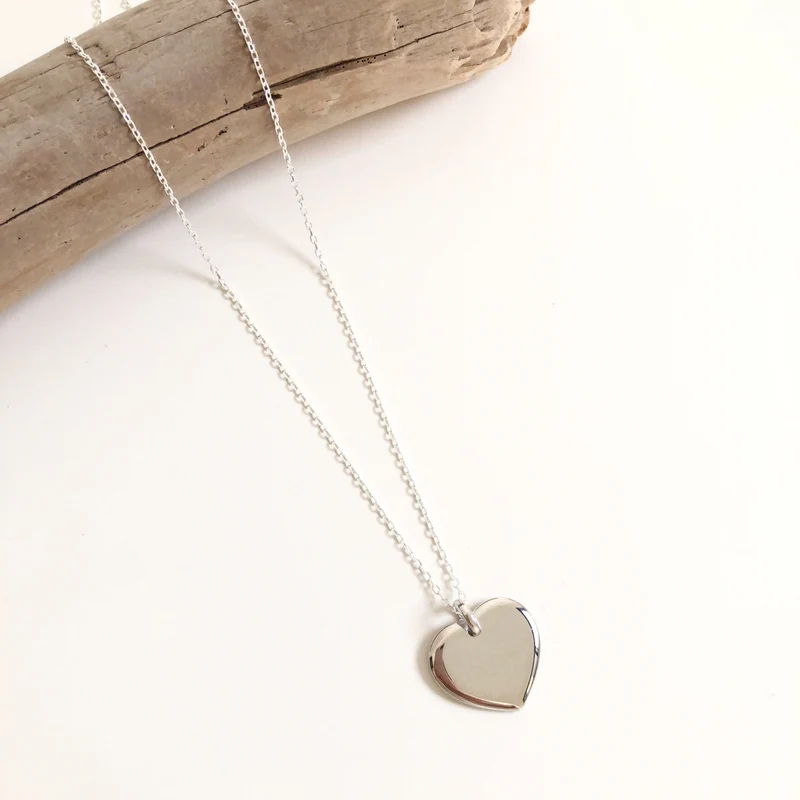 Collier "Heart" argent