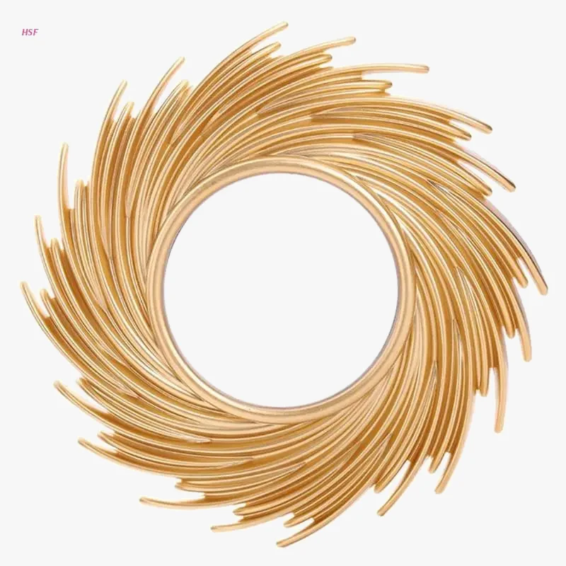 miroir décoratif en rotin en forme de soleil pour décoration intérieure
