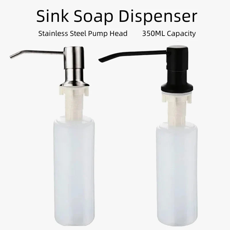 distributeur de savon liquide en acier inoxydable pour cuisine 350 ml