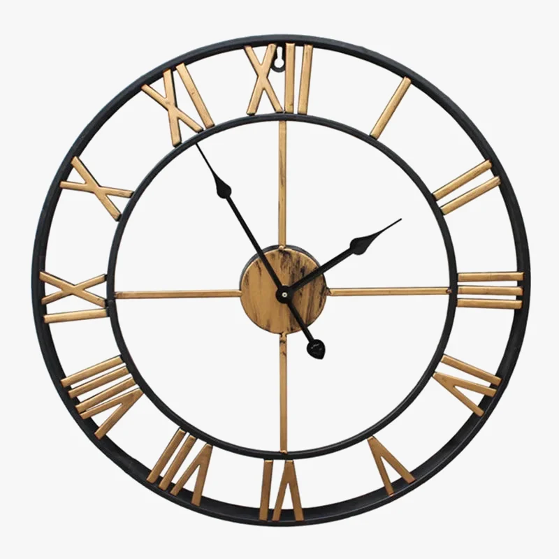 horloge murale design moderne en métal style 3D