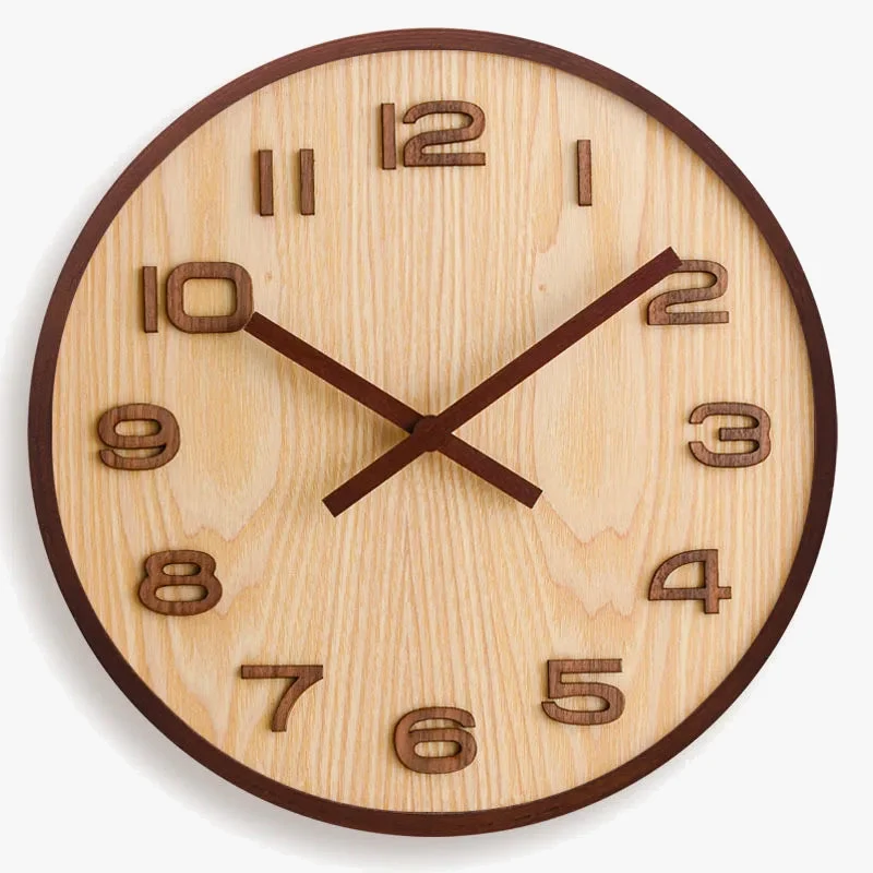 horloge murale chinoise en bois style nordique décor moderne