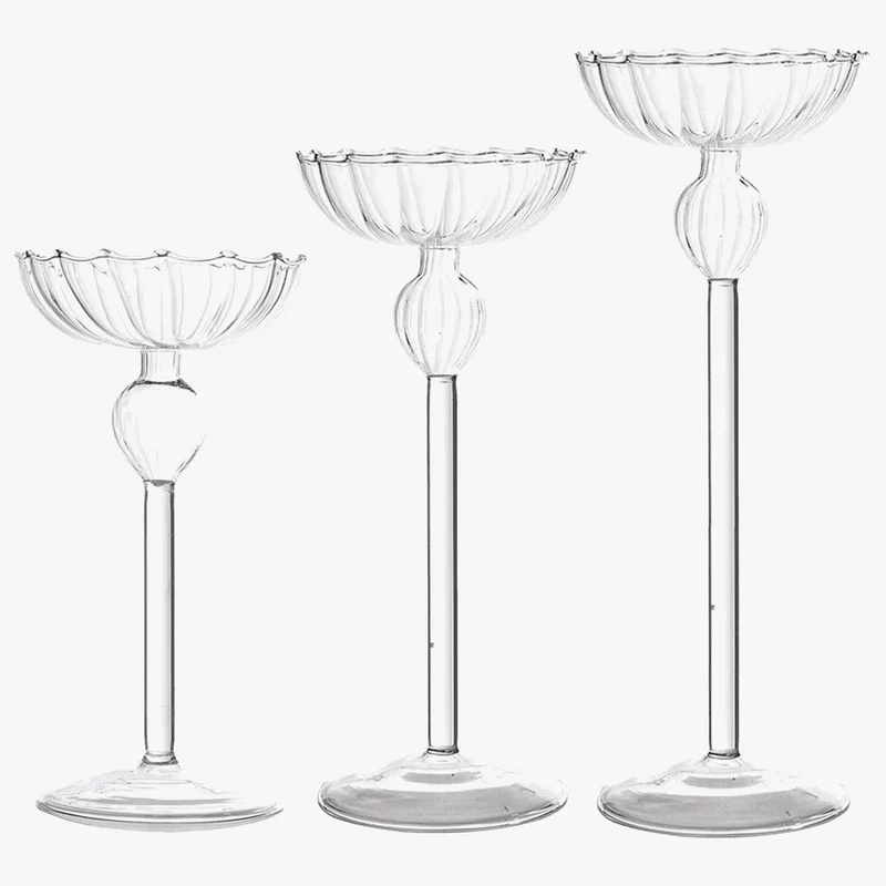bougeoirs en verre pour décoration d'anniversaire de mariage