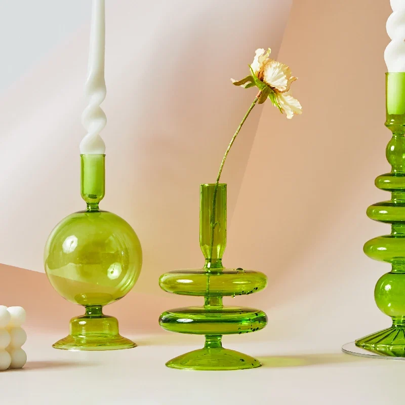 bougeoirs nordiques en verre pour mariage et cadeaux décoratifs