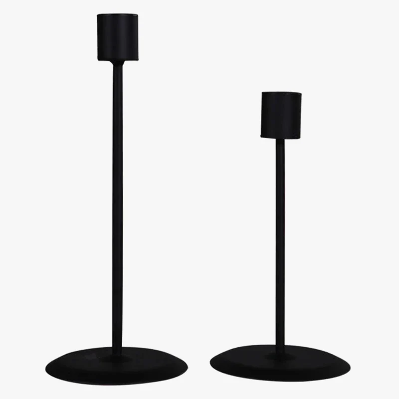 lot de 2 bougeoirs en métal pour bougies coniques décoration intérieure