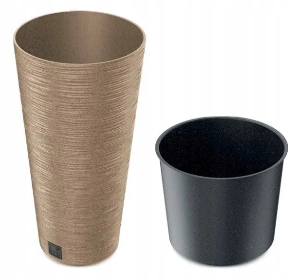 pot de fleurs en plastique rond design élégant 25cm