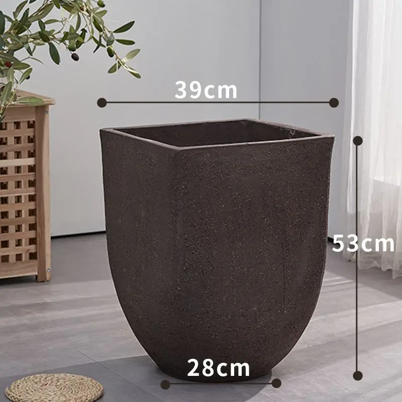 pot de fleurs en argile carrée pour jardin extérieur avec plantes respirantes