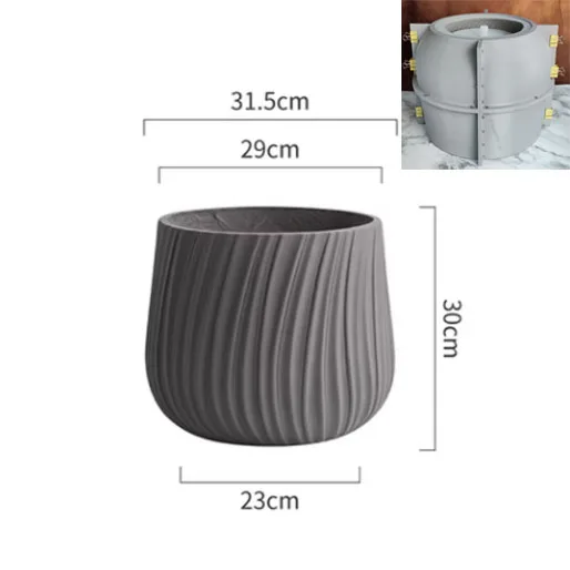 moule en silicone moderne pour pot de fleurs en béton léger et luxueux