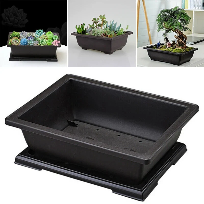 pot de fleurs rectangulaire en plastique pour bonsaï et jardin