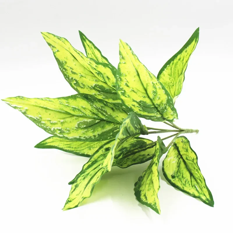Artificial Grass Green Begonia Plants For Home Decoration,Plantas Artificiales Para Decoracion Fake Plastic Plants for Bonsai