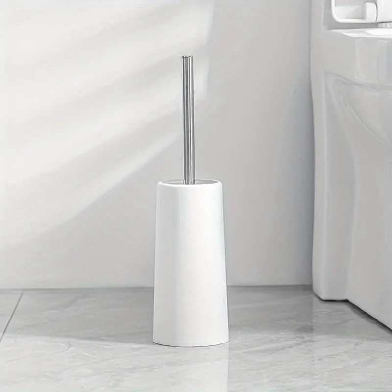 Toilet Brush, Household No Dead Corner Stainless Steel Long Handle Squat Toilet Cleaning Brush Set Toilet bowl scrubber Bathroom