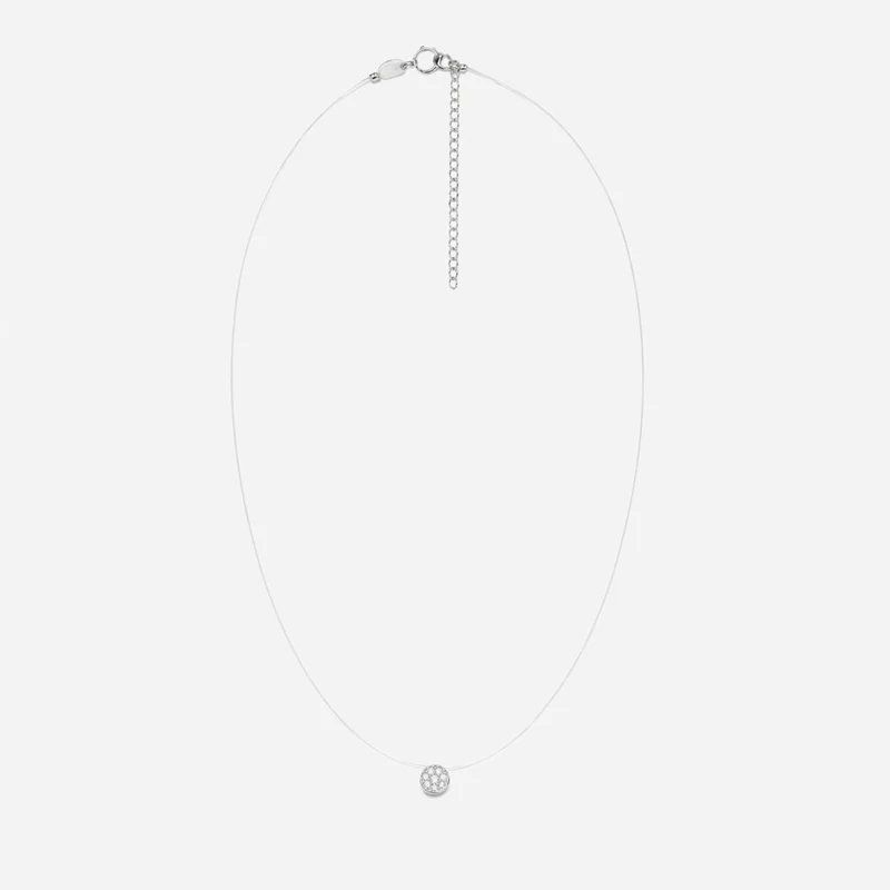 Collier nylon à pendentif de zircon et Argent Garanti 925