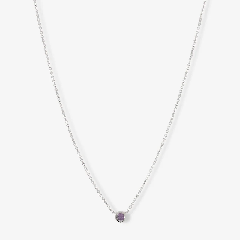 Collier argent 925 serti d'une pierre d'Améthyste
