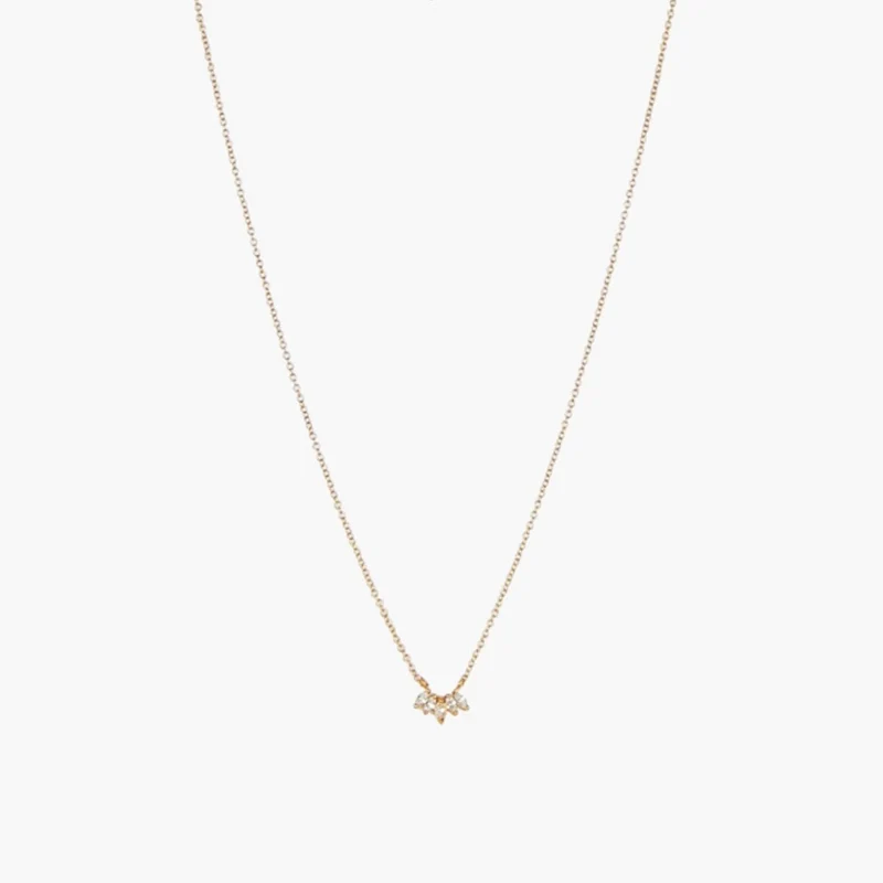 Collier pendentif pétales de zircon - argent garanti 925