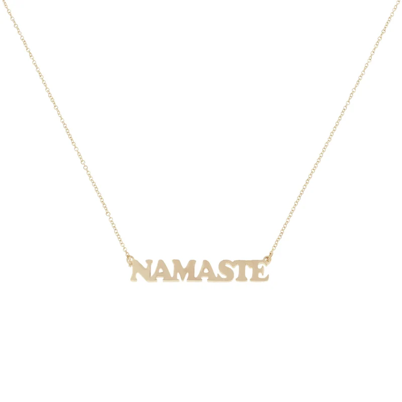 Collier Namaste acier inoxydable doré