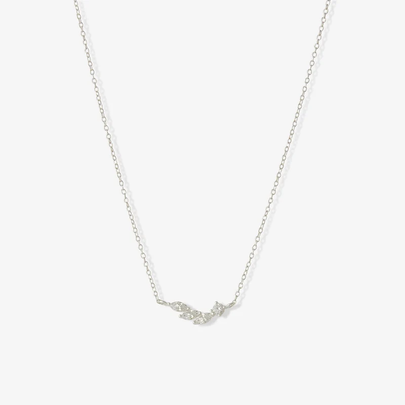 Collier à pendentif zircon - argent garanti 925