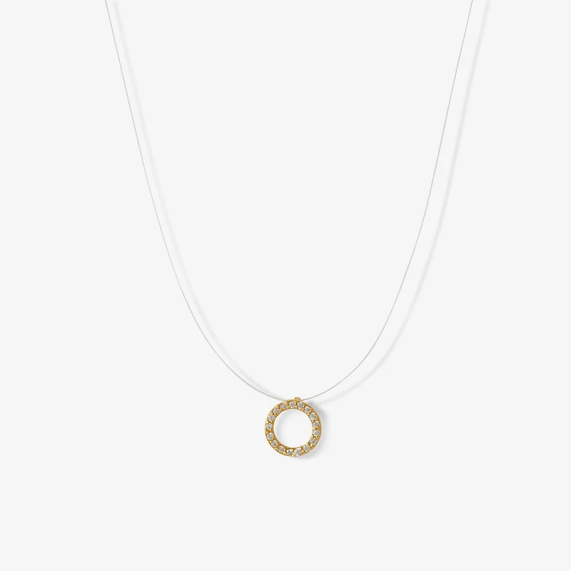 Collier à pendentif en argent garanti 925 et zirconium