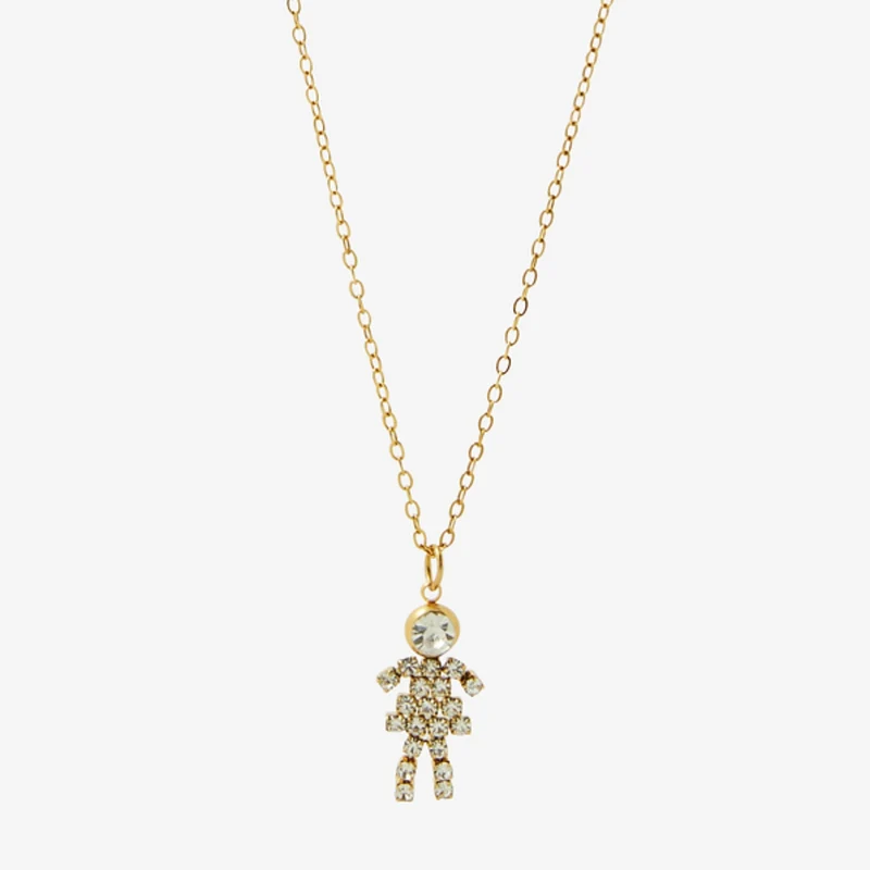 Collier family pendentif fille acier inoxydable
