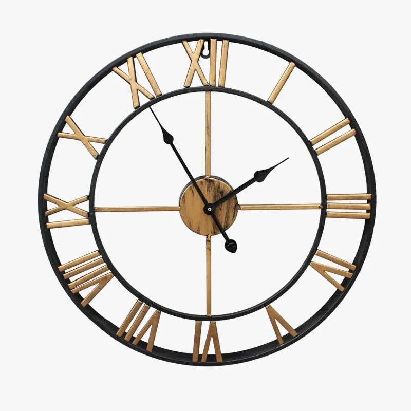 horloge murale décorative 3d moderne style rétro romain silencieuse en métal