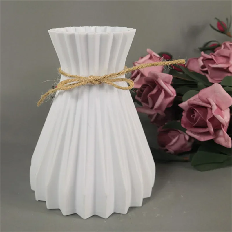 vase à fleurs en plastique style céramique décoration nordique pour maison