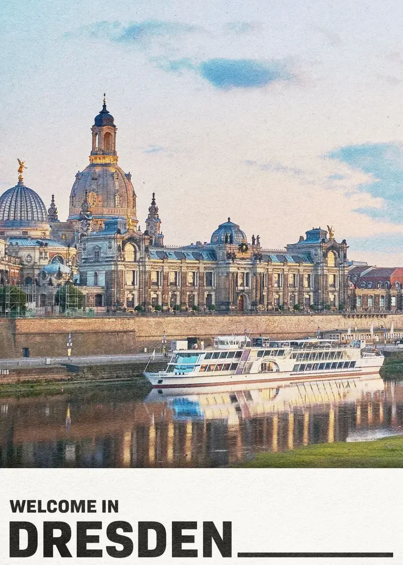 affiche artistique des sites touristiques en villes allemandes
