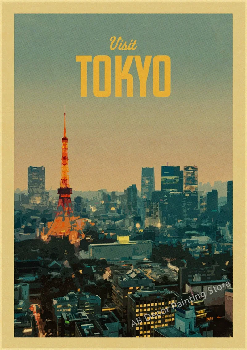 affiche vintage du monde entier pour passionnés de voyage