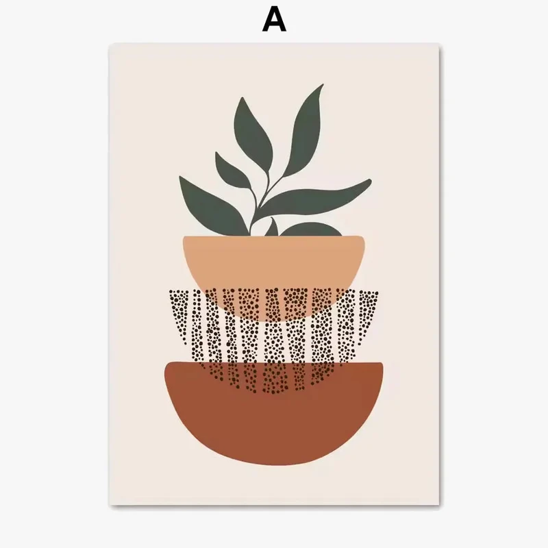 affiches abstraites de feuilles pour décoration murale boho